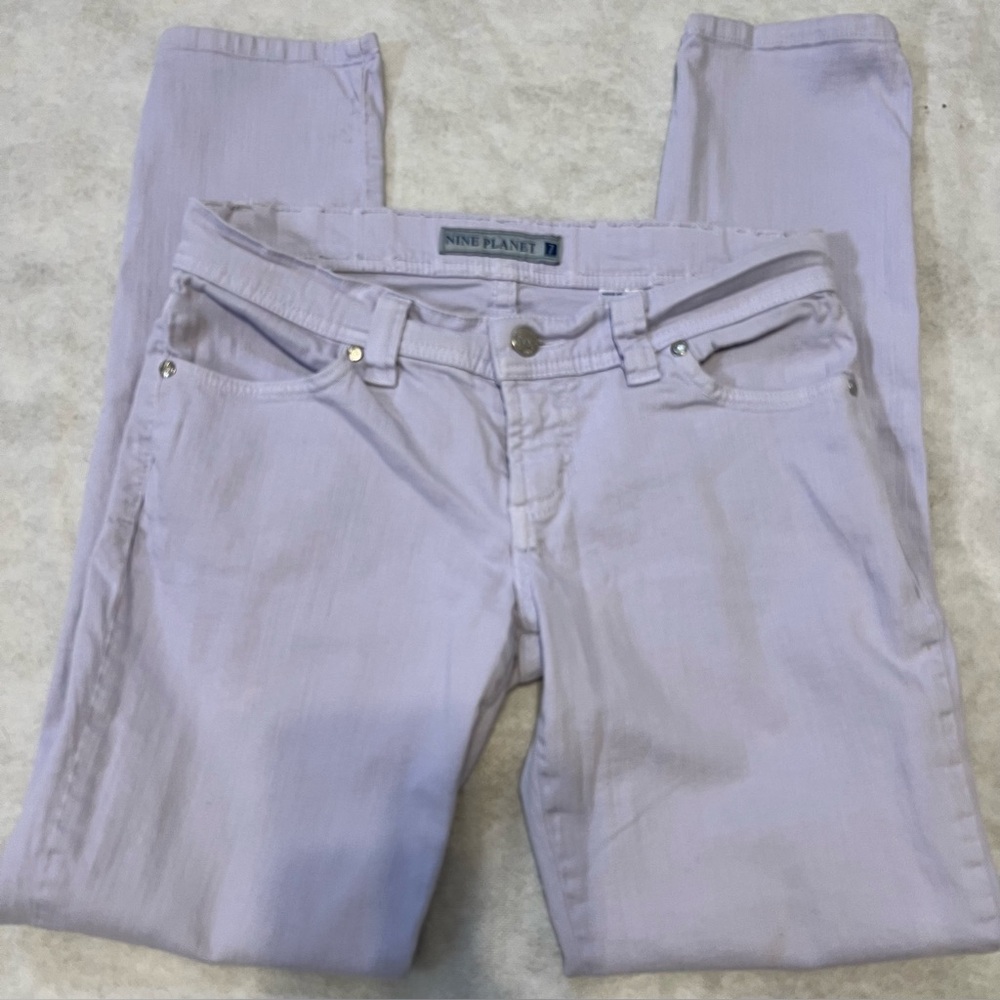 Nine Planet Women's Lavender Stretch Low Rise Tapered Jeans Size 7 Made in USA